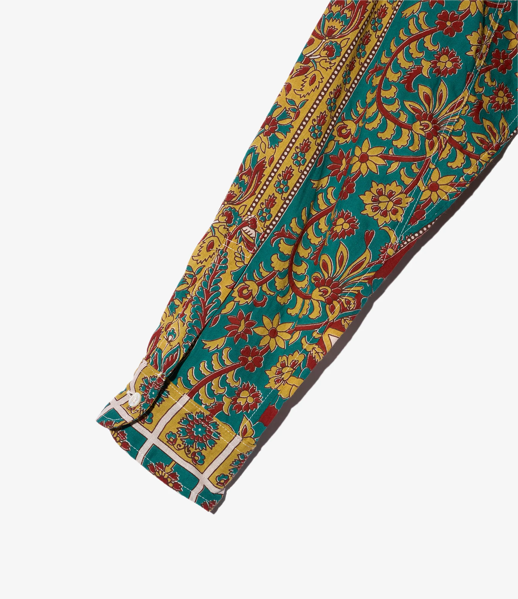 19th Century BD Shirt - Jade/Khaki Floral Stripe - Image 5