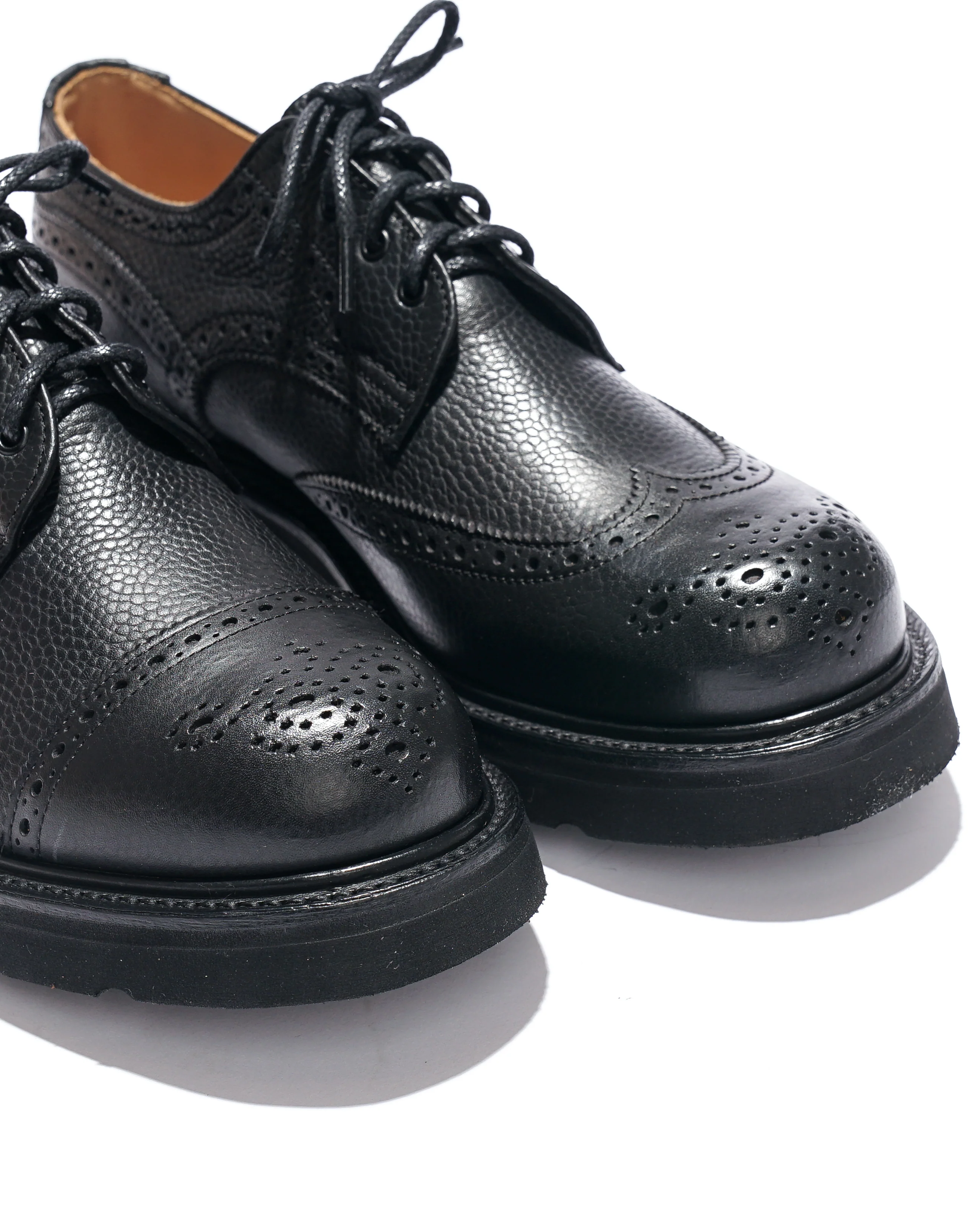 Engineered Garments x Tricker's Asymmetric Gibson - Black Scotch Grain Morflex - Image 3