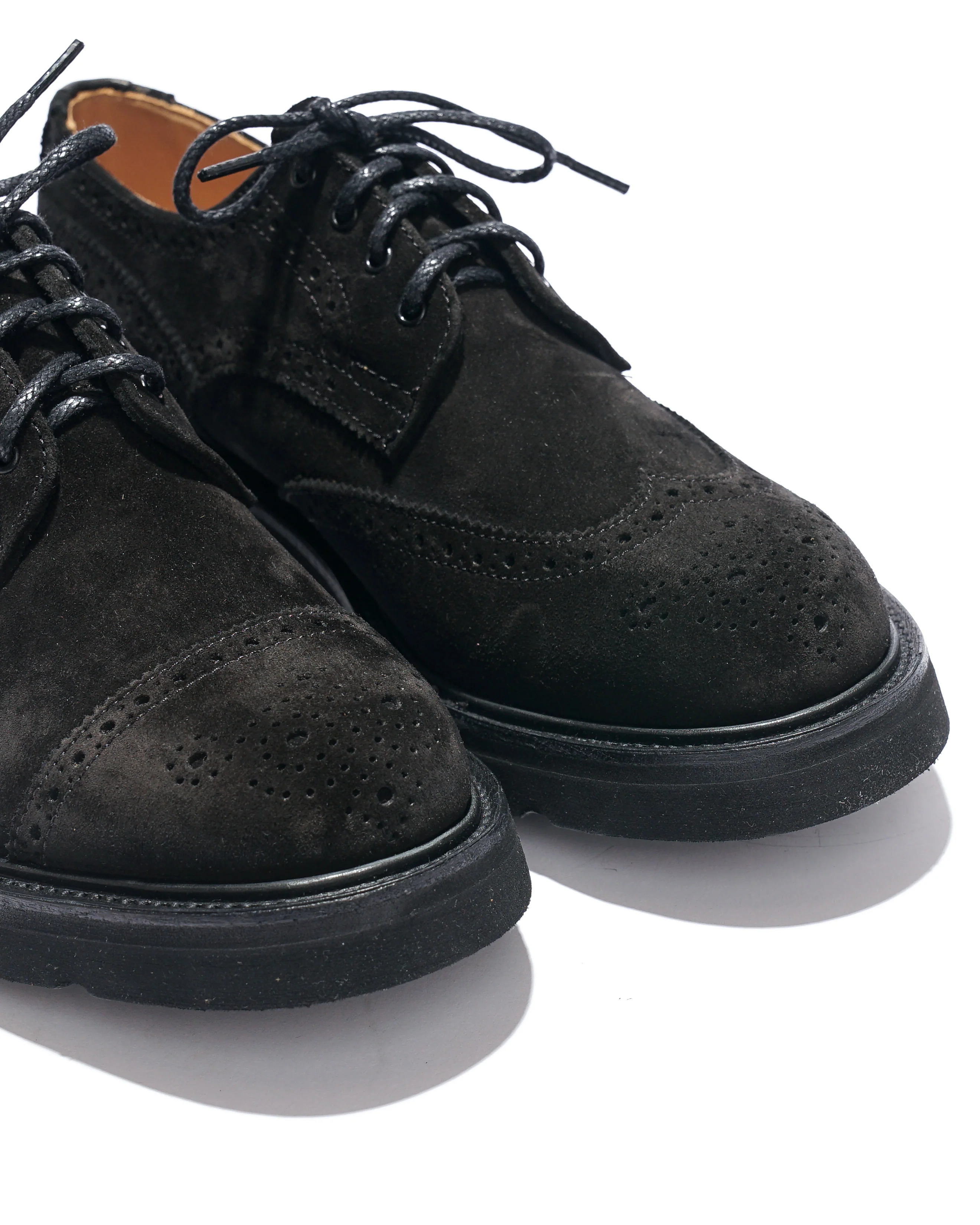Engineered Garments x Tricker's Asymmetric Gibson - Black Suede Morflex - Image 3