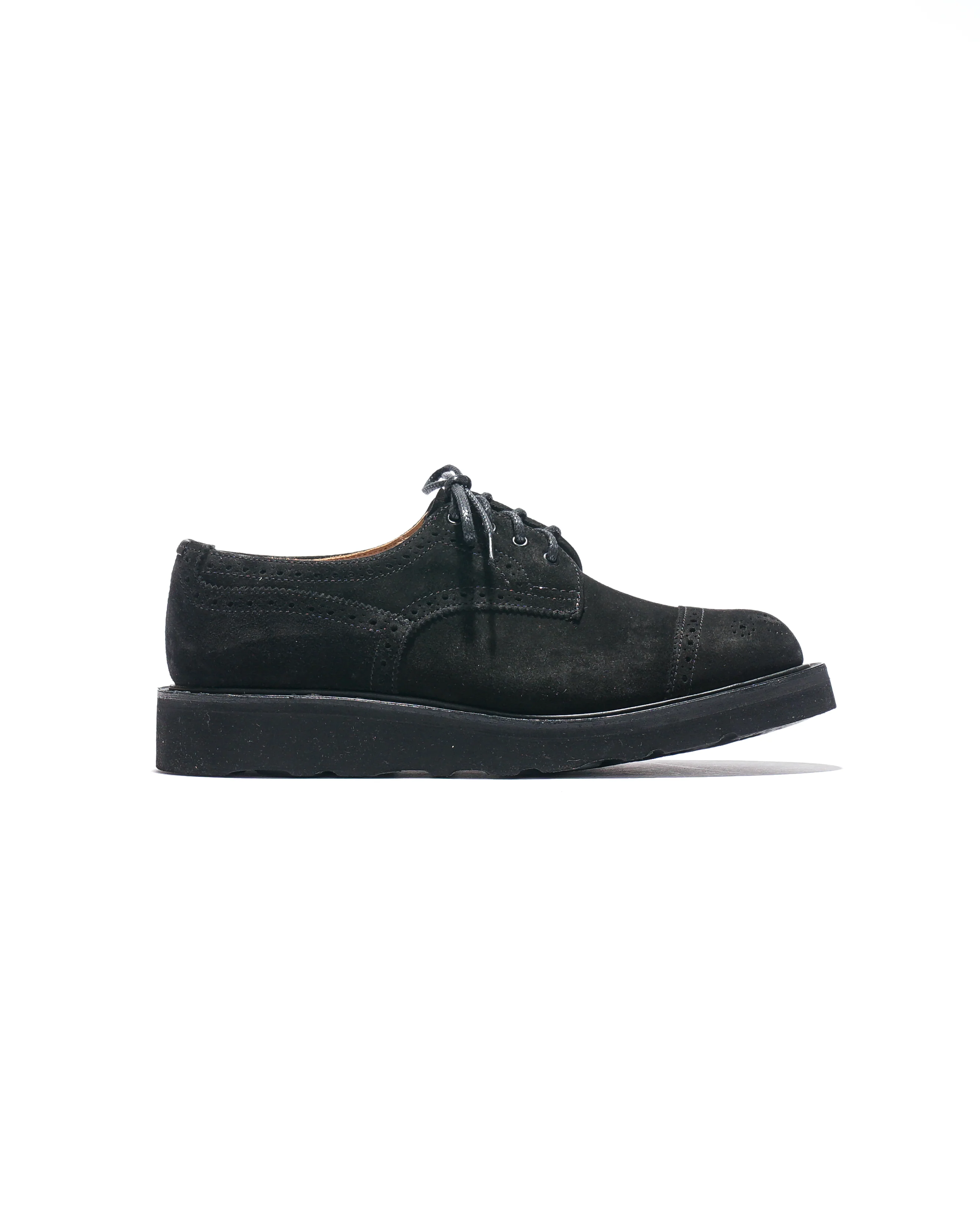 Engineered Garments x Tricker's Asymmetric Gibson - Black Suede Morflex - Image 4