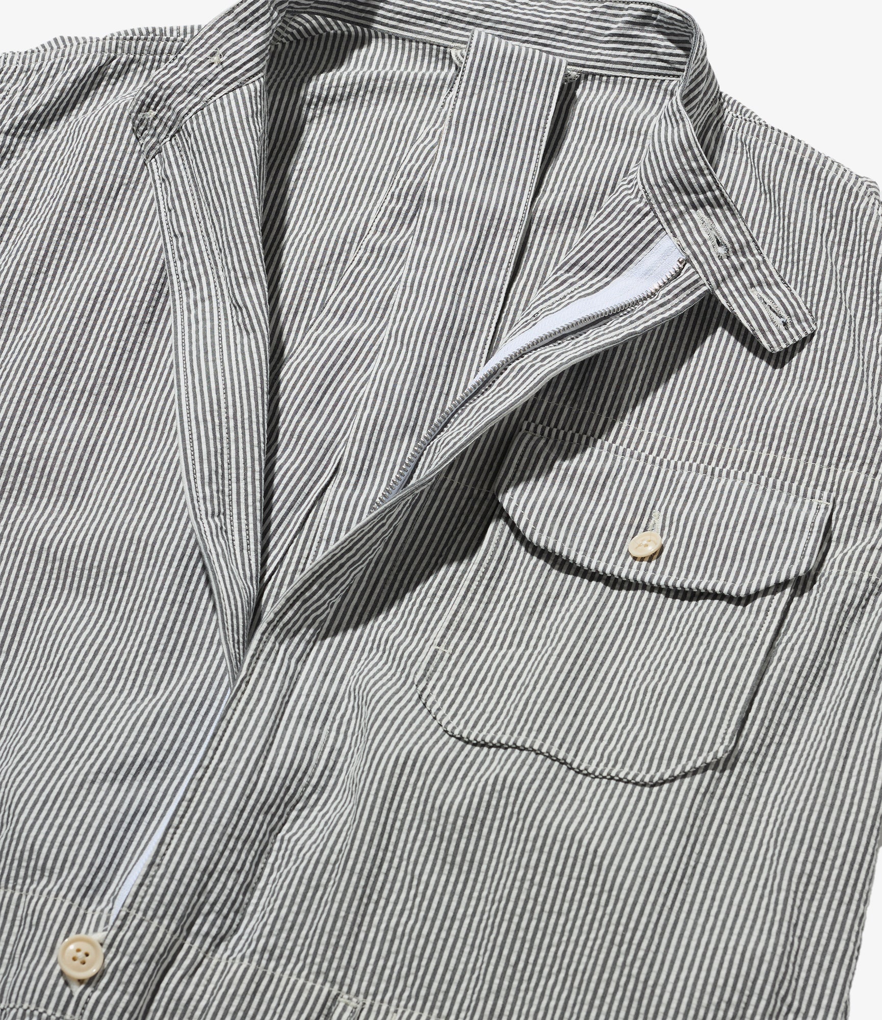 Coverall Suit - Navy Cotton Seersucker Stripe - Image 4