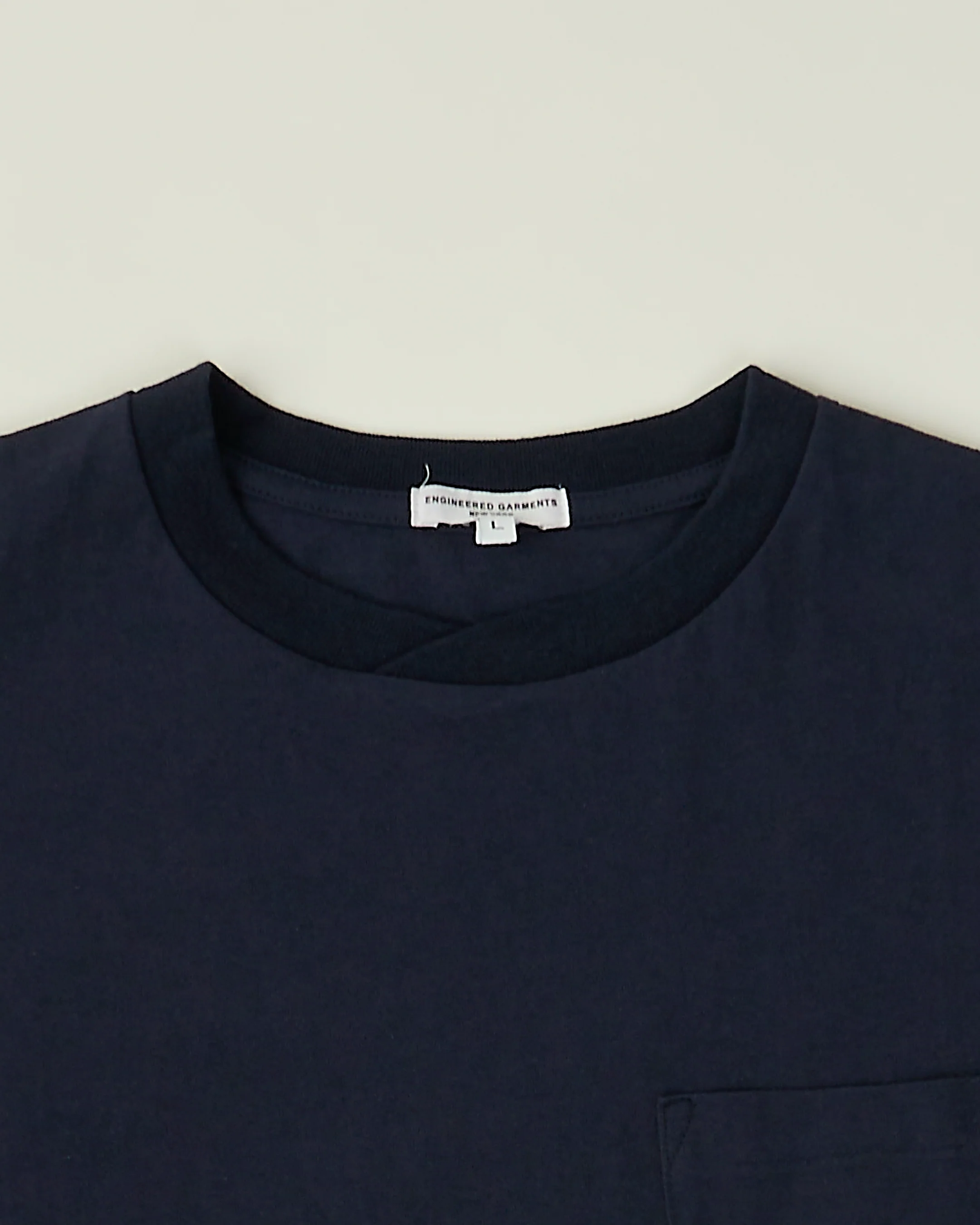 Cross Crew Neck Pocket Tee - Navy - Image 3