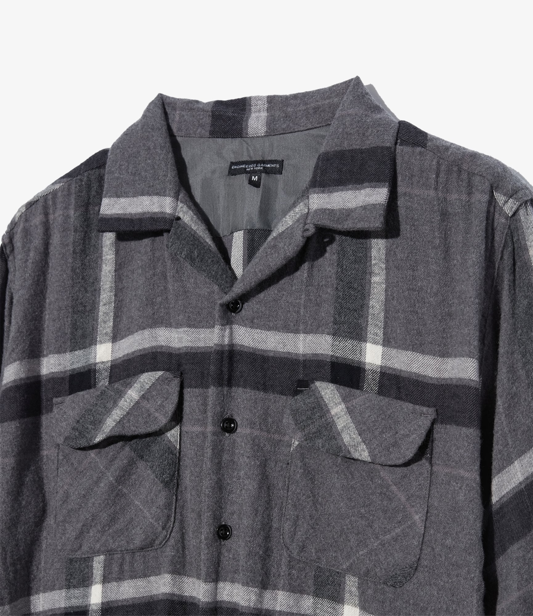 Classic Shirt - Grey/Black Cotton Brushed Big Plaid - Image 3