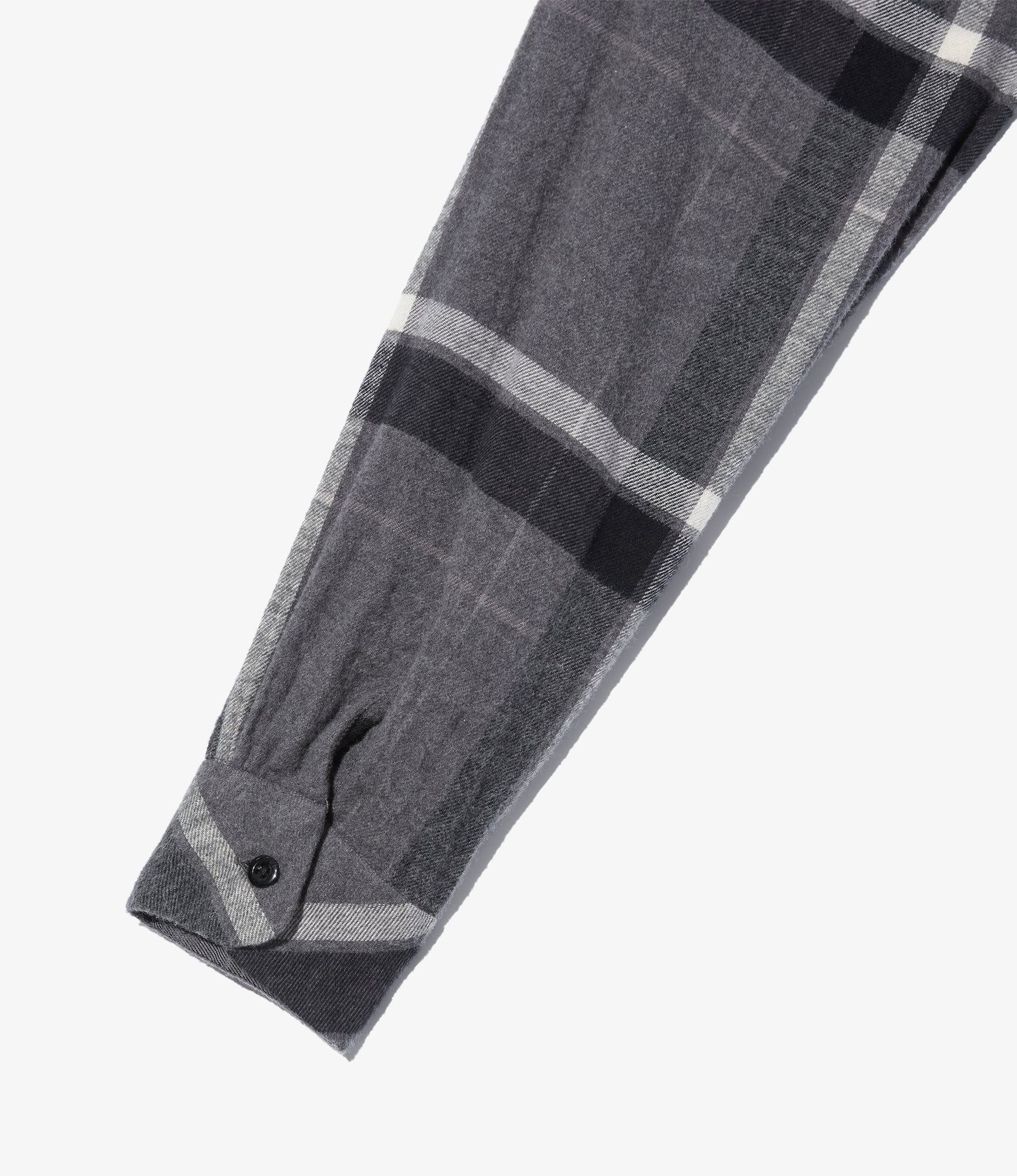 Classic Shirt - Grey/Black Cotton Brushed Big Plaid - Image 4