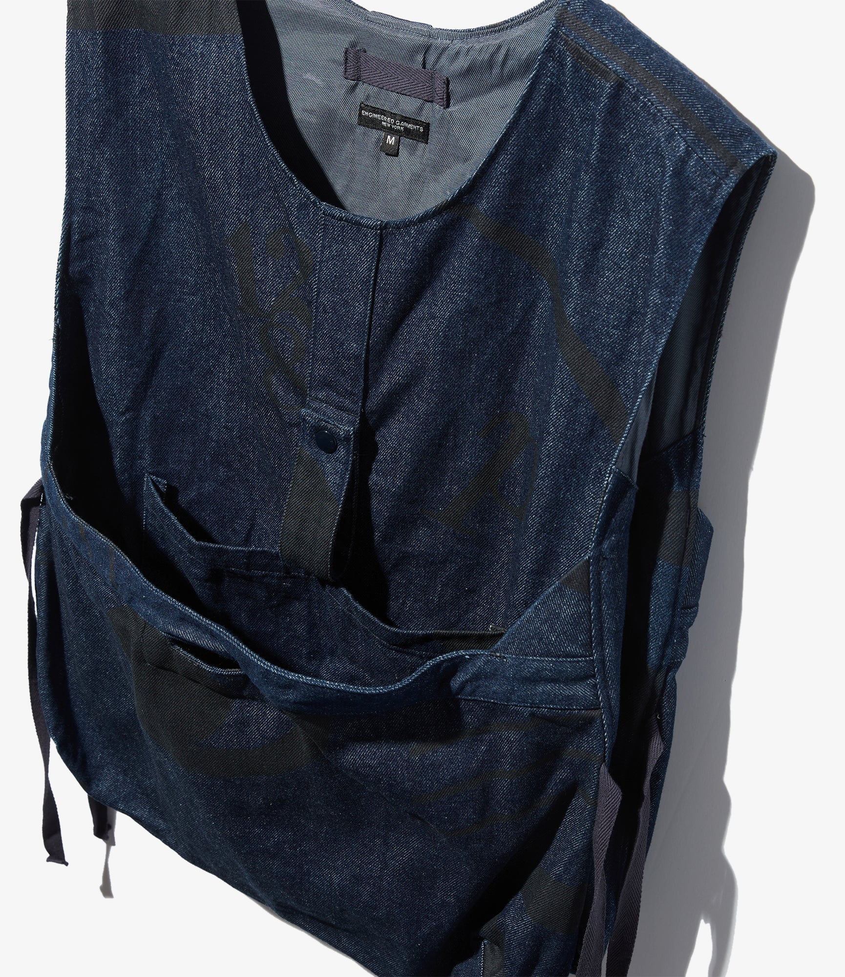 Newsboy Vest - Indigo Music Note Print 12oz Denim - Image 3