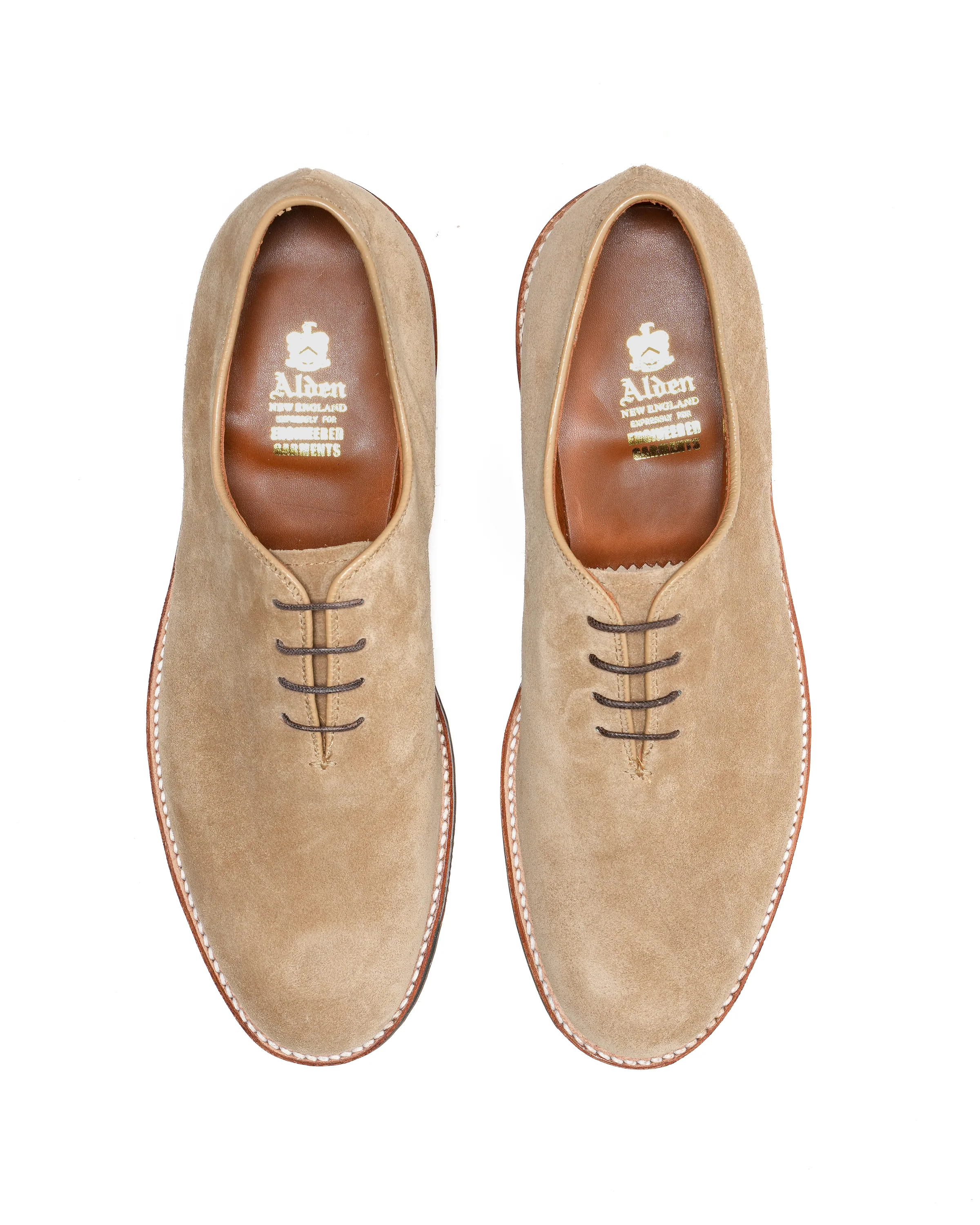 Engineered Garments x Alden - Wholecut Plain Toe Oxford - Tan Suede - Image 7