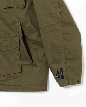Engineered Garments x Pilgrim Surf Supply - Russel Zip Parka - Olive - Cotton Ventile - Image 5