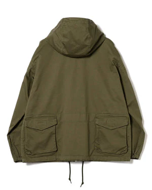 Engineered Garments x Pilgrim Surf Supply - Russel Zip Parka - Olive - Cotton Ventile - Image 6