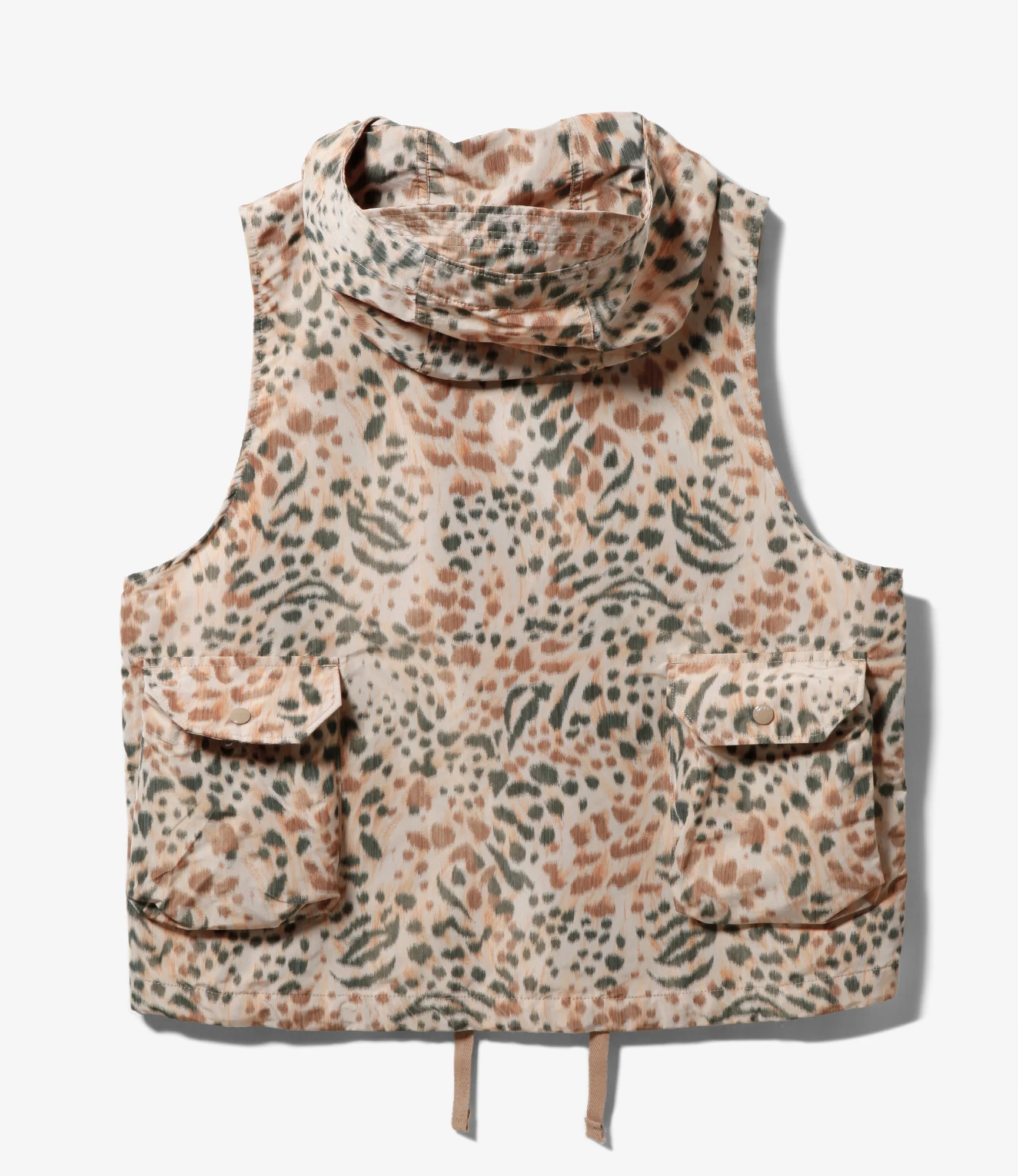 Field Vest - Brown Polyester Leopard Print - Image 3