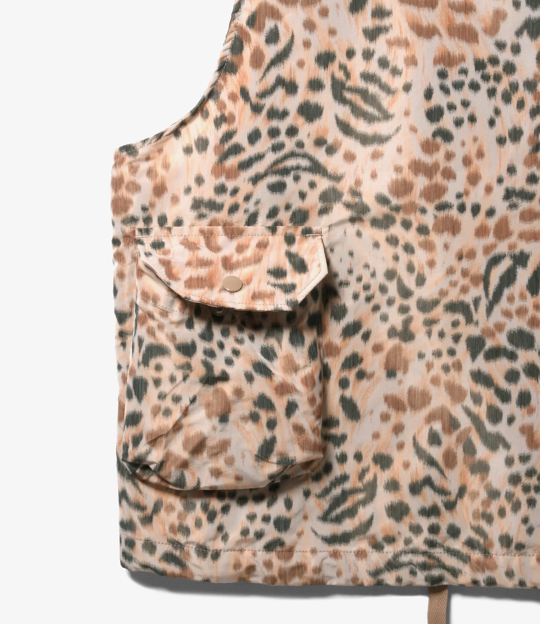 Field Vest - Brown Polyester Leopard Print - Image 4