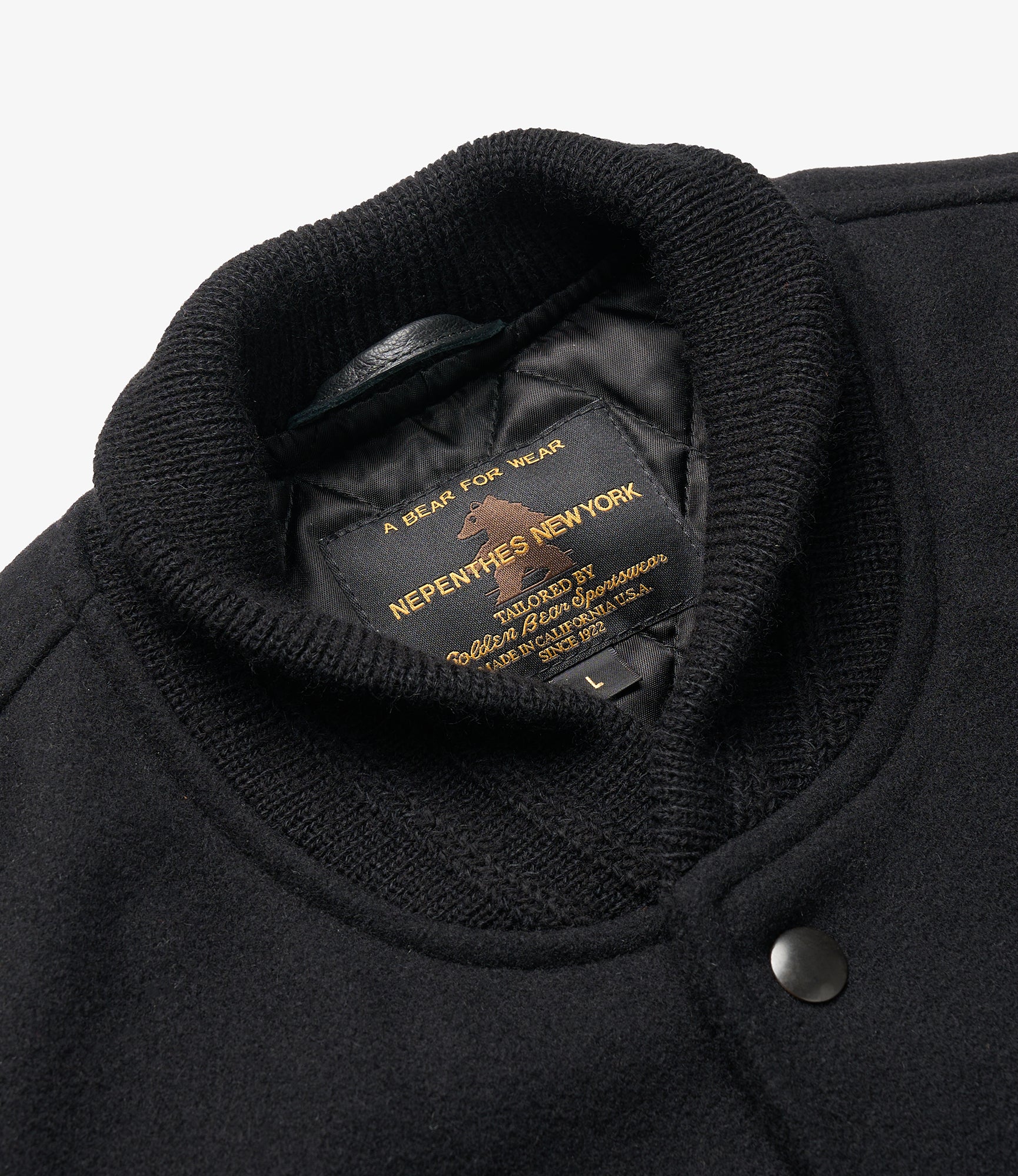 GDP x Golden Bear Varsity Jacket - Black/Black - Image 7
