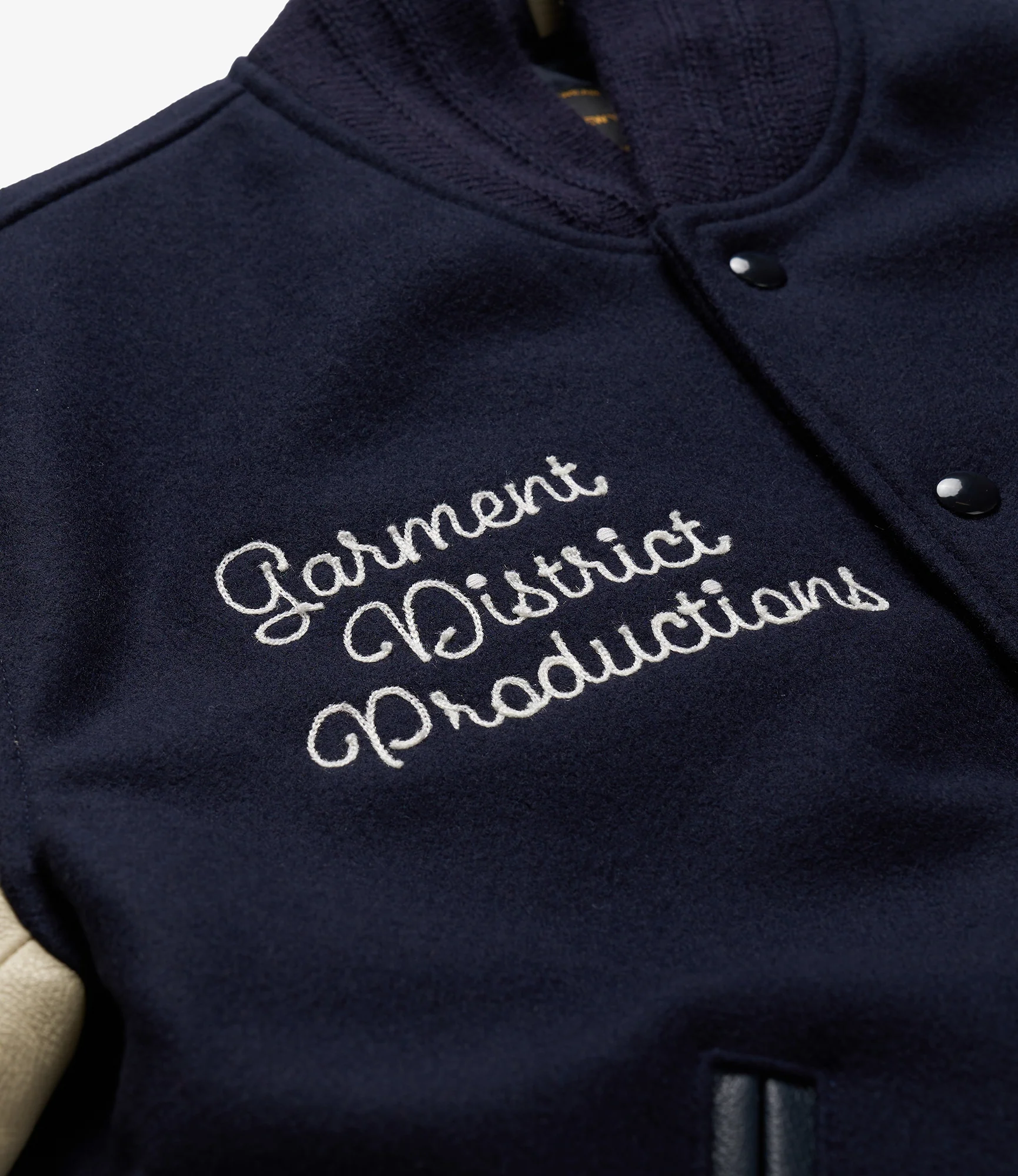 GDP x Golden Bear Varsity Jacket - Navy/Cream - Image 4