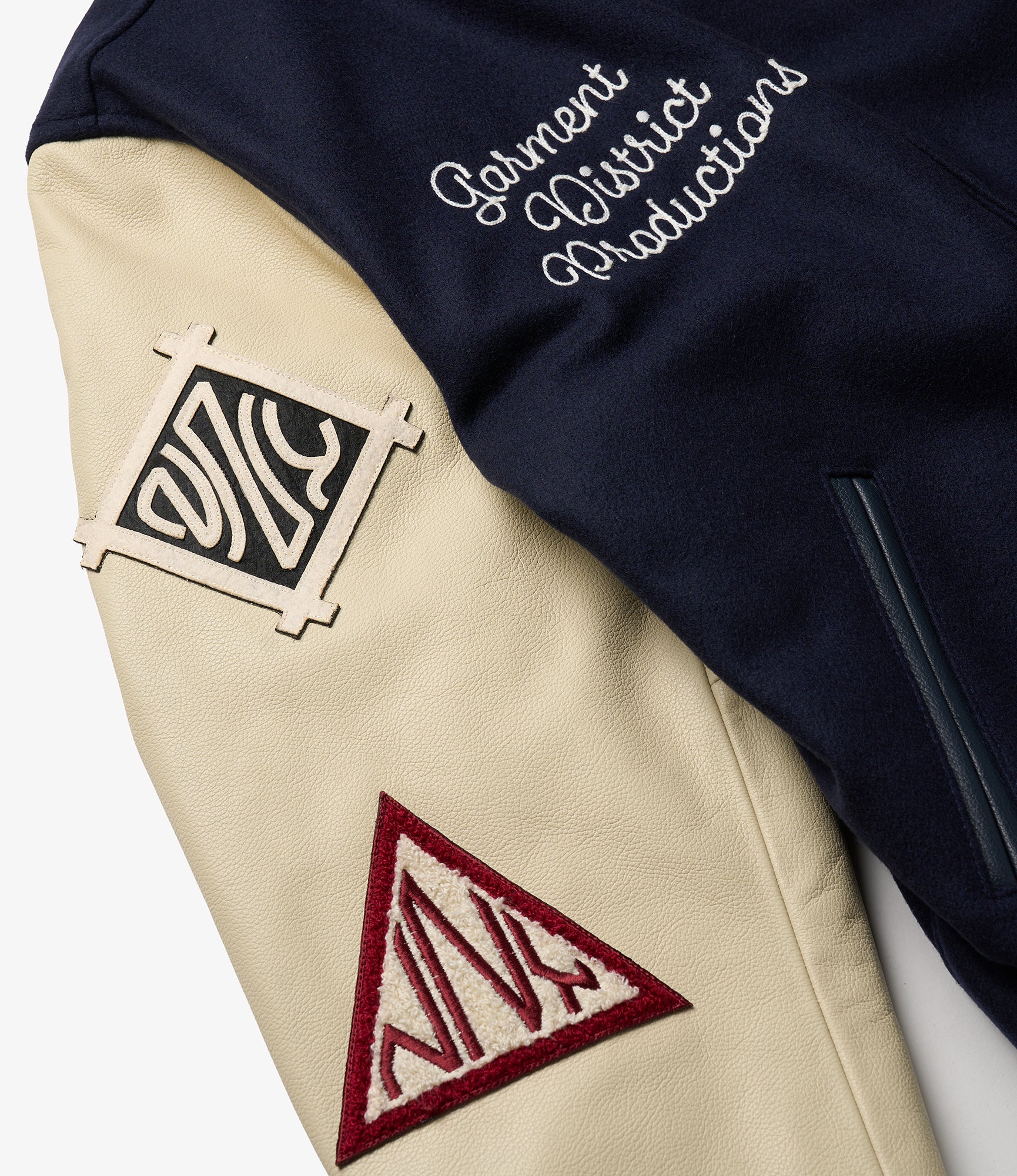 GDP x Golden Bear Varsity Jacket - Navy/Cream - Patches - Image 7