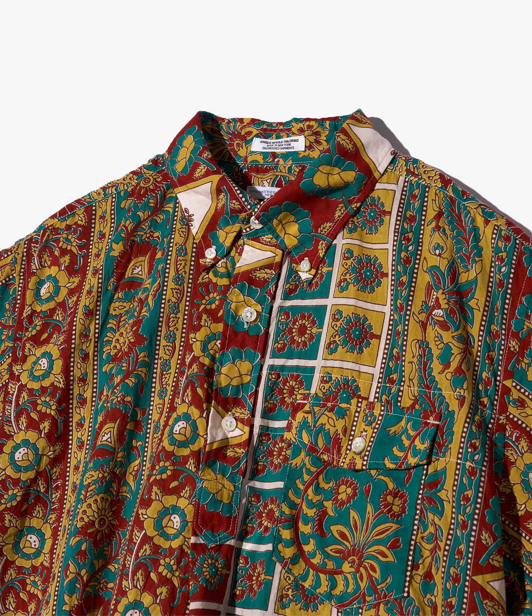 Popover BD Shirt - Jade/Khaki Floral Stripe - Image 3