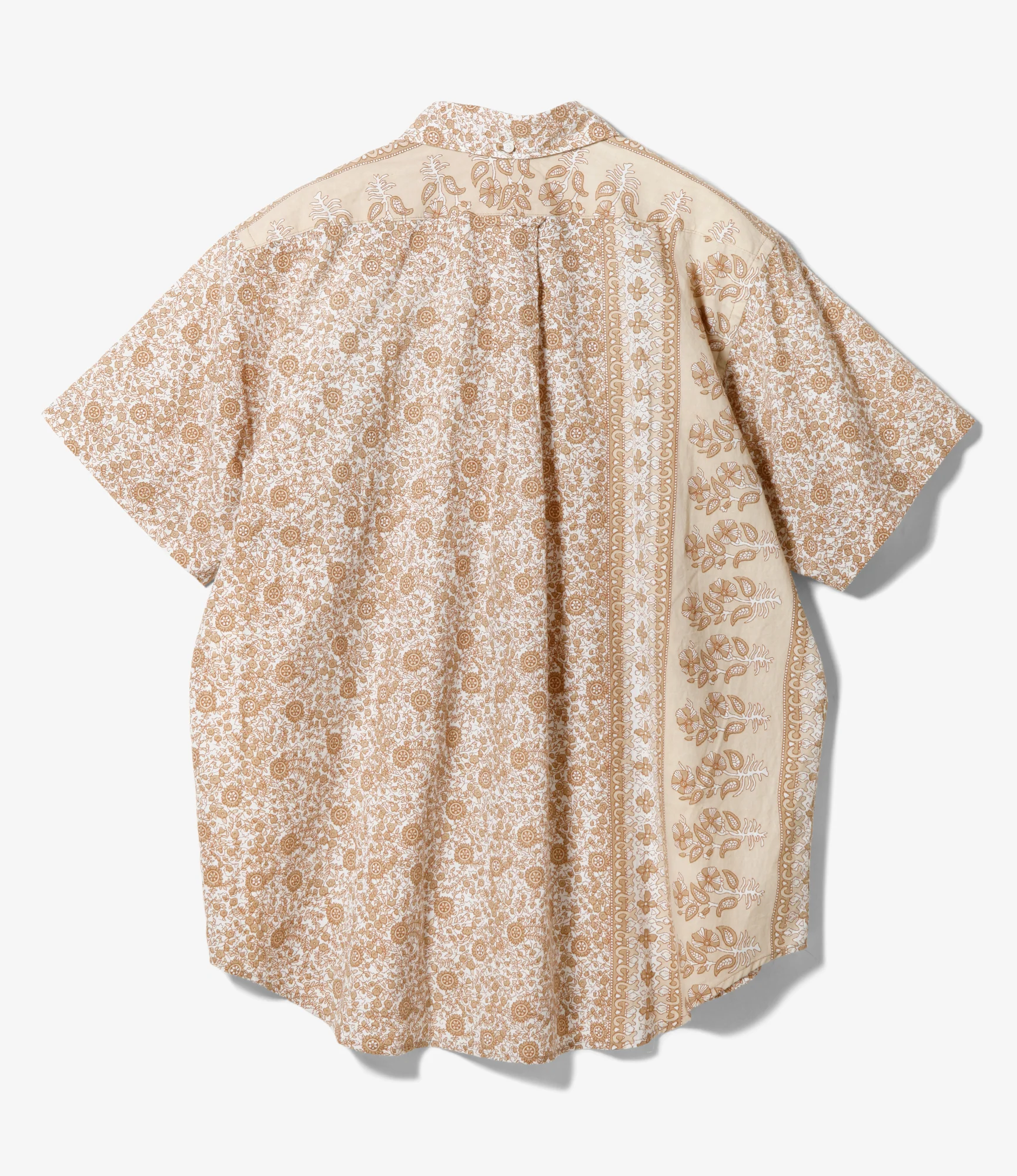 Popover BD Shirt - Khaki Cotton Floral Stripe - Image 4