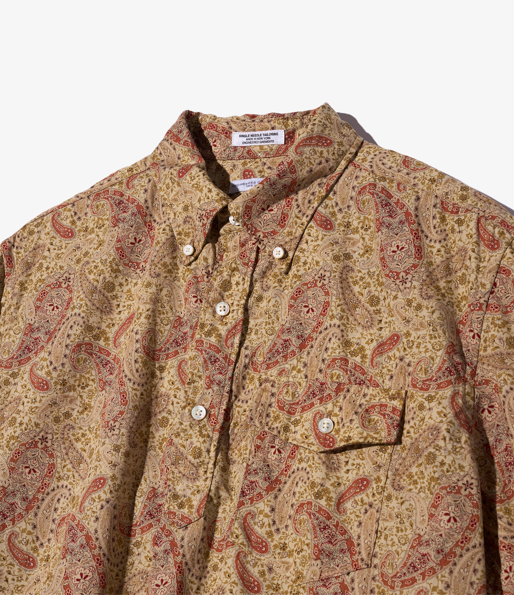 Popover BD Shirt - Khaki Cotton Paisley Print - Image 3