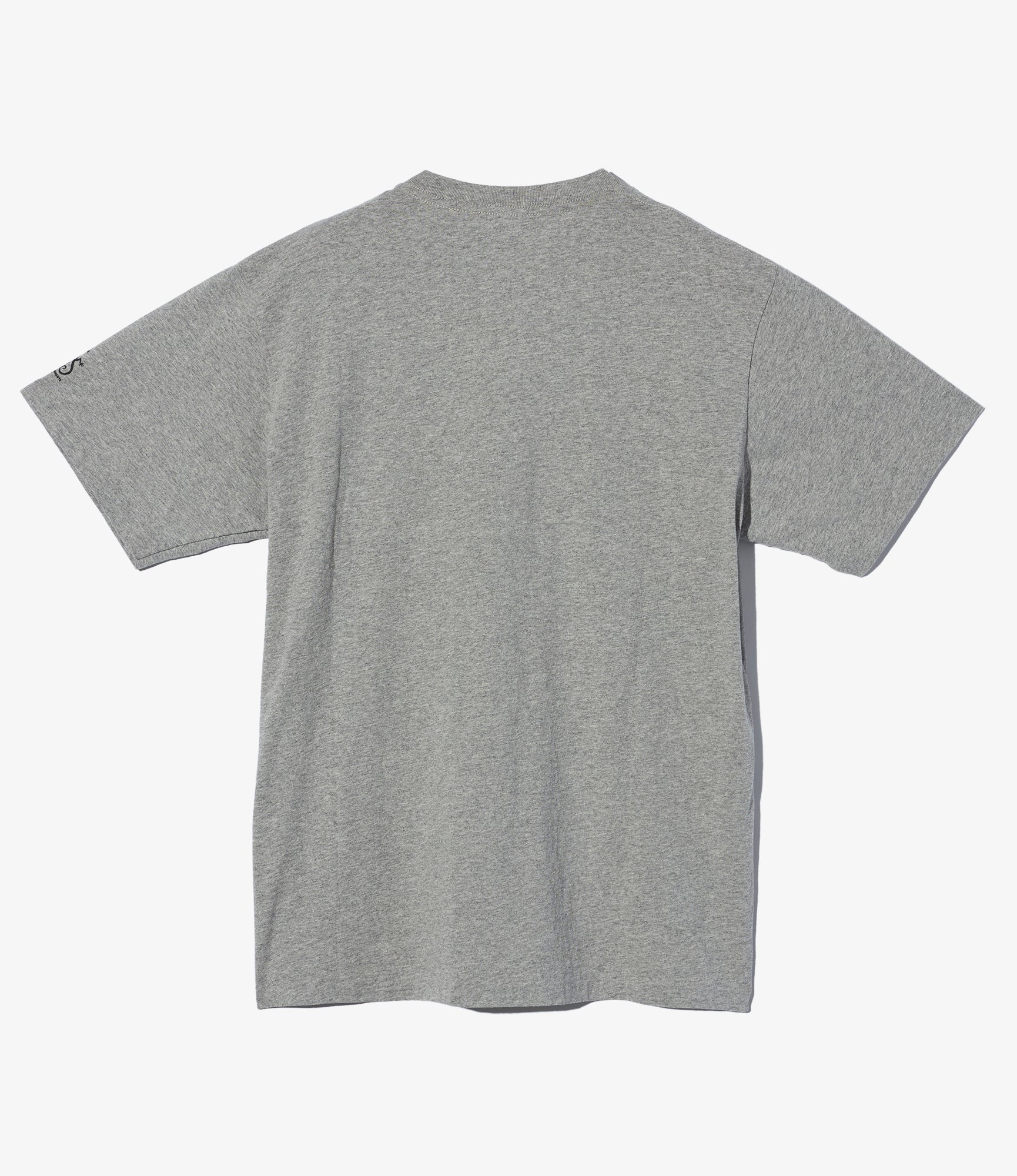 Printed Cross Crew Neck T-Shirt - Grey Cosmopolitanism Print - Image 3