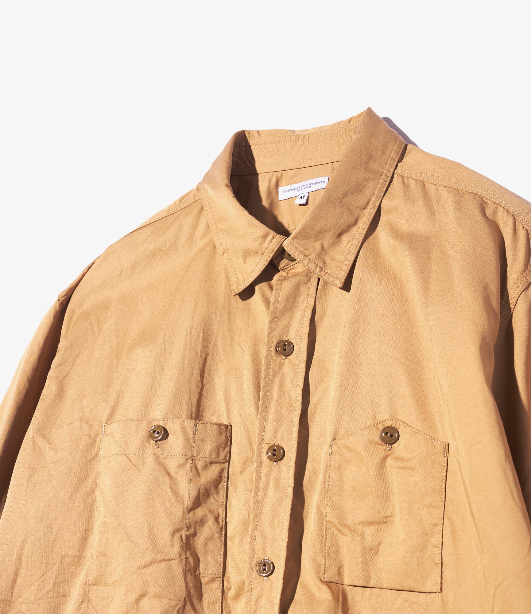 Work Shirt - Khaki Cotton Superfine Twill - Image 3
